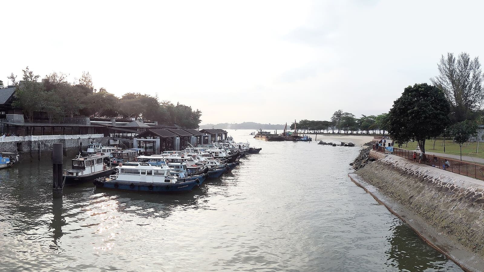 Bumboats moored at Changi Point ferry terminal